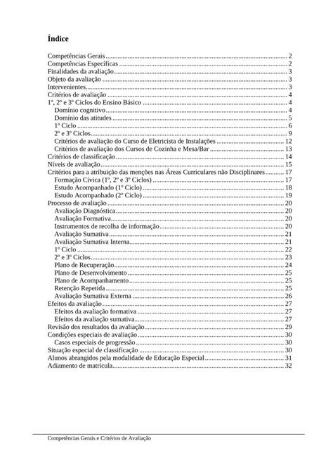 PDF Compet Ncias Gerais E Crit Rios De Avalia O Correlh