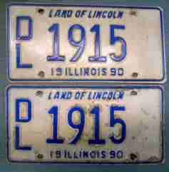 OBSOLETE DEALER PLATE YEAR 1990 Pair Illinois IL License