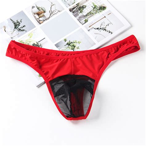 String Transparent En Maille Sexy Pour Hommes Sous V Tements T Back