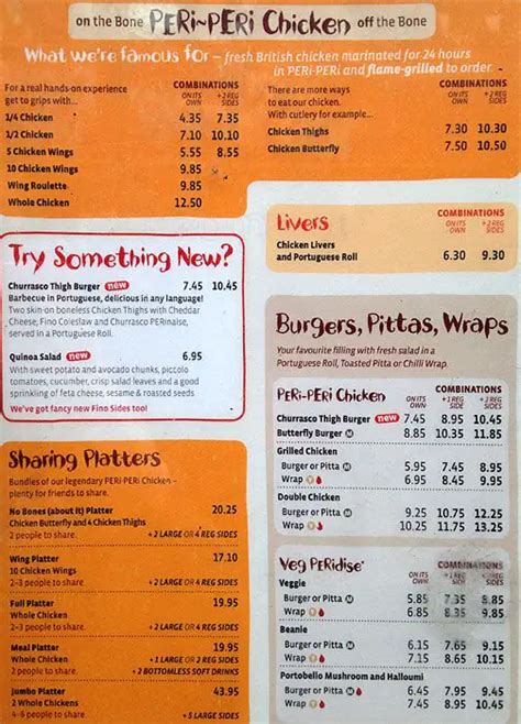 Nando's Menu, Menu for Nando's, Vauxhall, London - Zomato UK