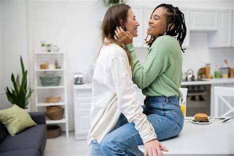 Happy And Lesbian African American Woman Stock Photo Image Of