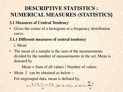 Ppt Chapter Descriptive Statistic Numerical Measures