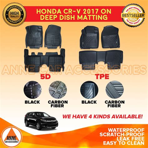 5D TPE Car Deep Dish Matting For Honda CRV CR V 2017 2018 2019 2020