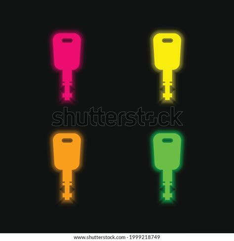 Black Modern Key Shape Four Color Stock Vector Royalty Free