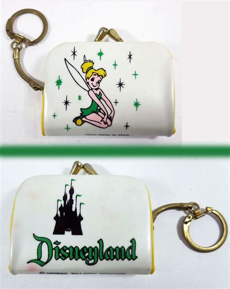 Vintage Disneyland Tinkerbell and Castle Coin Purse Keychain