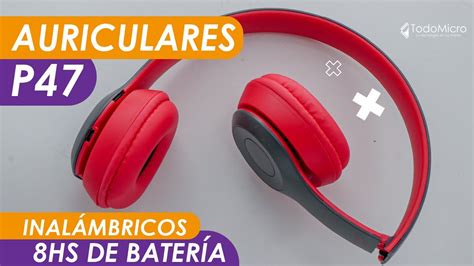 Auriculares inalámbricos P47 Bluetooth manos libres Duración de