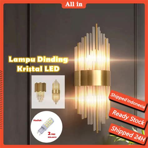 Jual Ready Stock Cod Lampu Dinding Kristal Minimalis Led Free E