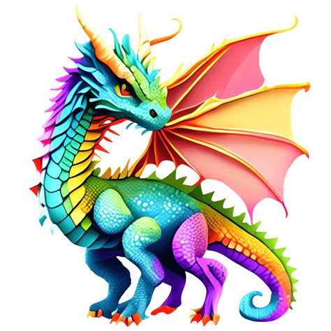 Hyper Realistic Rainbow Dragon Graphic · Creative Fabrica