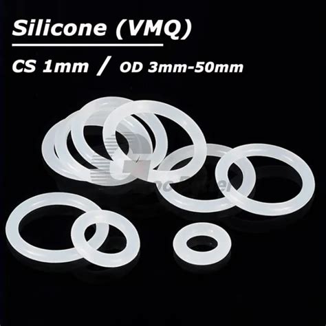 O Rings Cs 1mm Food Grade White Silicone O Ring Seals Washer Gasket Od