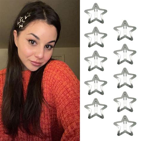 Amazon GKETN 10 PCS 1 22 Star Hair Clips Snap Hair Barrettes Non