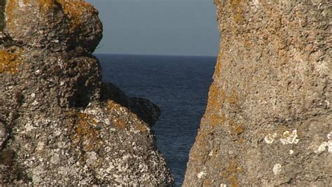 Limestone Formation With Ocean In The Background, Focus On The Limestone Stock Footage Video ...