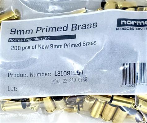 Norma 9mm Luger Brass 200 Count