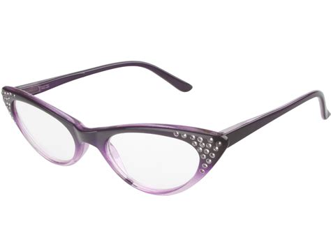 Cateye Reading Glasses Retro Rhinestone Purple 150 Spring Temple Glasses Reading Glasses Purple