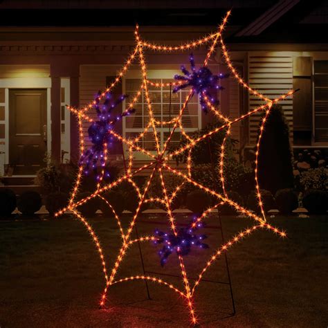 Member S Mark Pre Lit Twinkling Spider Web Sam S Club Orange Led