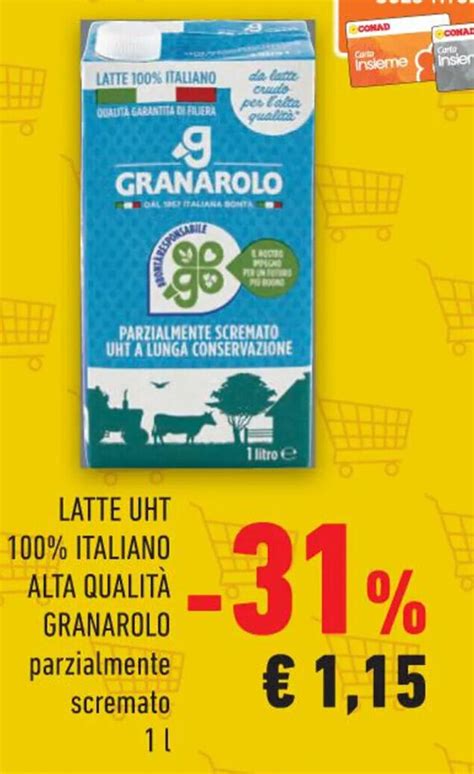 LATTE UHT 100 ITALIANO ALTA QUALITÀ GRANAROLO parzialmente scremato 1