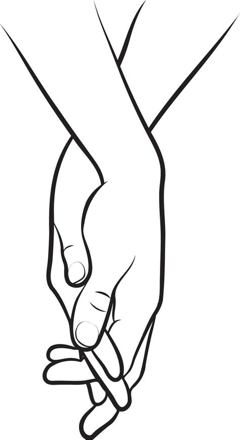 Couple Holding Hands Line Drawing 23429775 Vector Art At Vecteezy