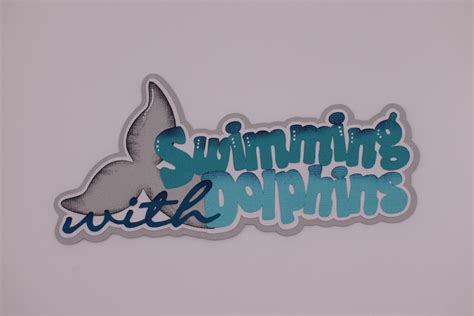 Scrapbook Title Swimming With Dolphins Ocean Vacation Paper Piecing