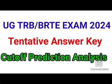 Ug Trb Brte Exam Cutoff Prediction Analysis Tentative Answer Key