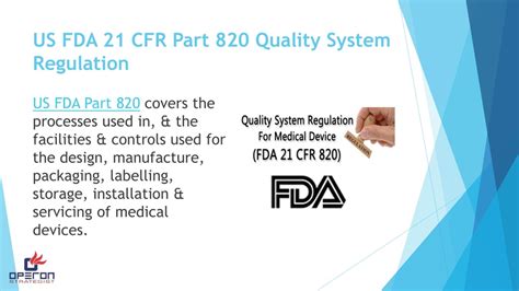 Ppt Fda Cfr Part Quality System Regulation Operon Strategist