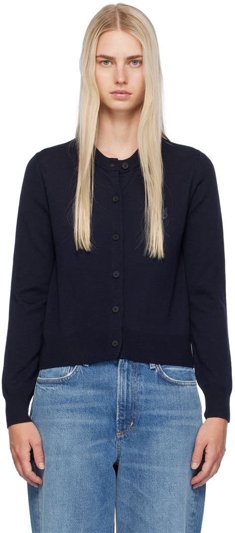 Maison Kitsuné Navy Bold Fox Head Cardigan SSENSE