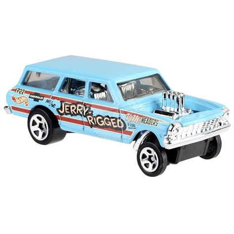 Carrinho Hot Wheels 64 Nova Wagon Gasser X7QRX Mattel Toyshow Tudo De Marvel DC Netflix