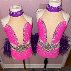 Custom Dance Costume Hot Pink Purple Sassy Jazz Leotard With Etsy