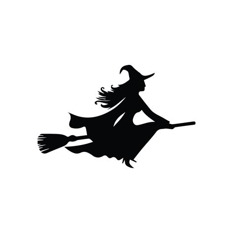 Flying vector beautiful witch silhouette - freepng