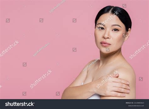 Asian Woman Naked Shoulders Looking Camera Stock Photo Shutterstock