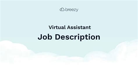 Virtual Assistant Job Description Breezy Hr