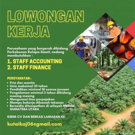 Lowongan Kerja Medan Pabrik Kelapa Sawit Loker Medan Lowongan Kerja