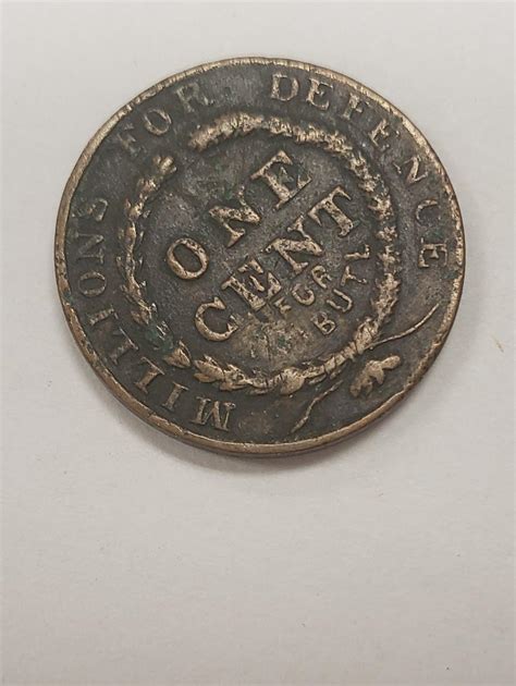 Sold Price Civil War Token 1863 Millions For Defence One Cent