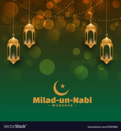 Attractive milad un nabi festival card design Vector Image