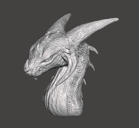 Download Stl File Dragon Head Bust • 3d Printer Model • Cults