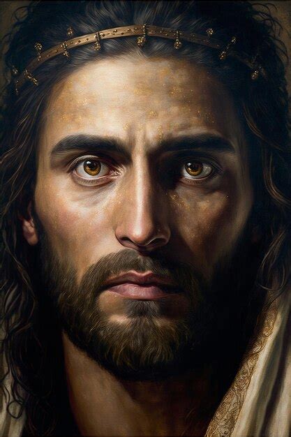 Premium Photo Portrait Of Jesus Christ With Crown Of Thorns