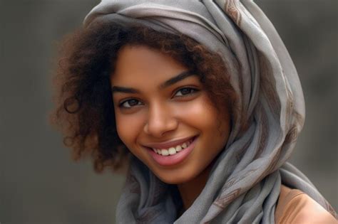 Premium Photo Close Up Of A Person Wearing A Headscarf