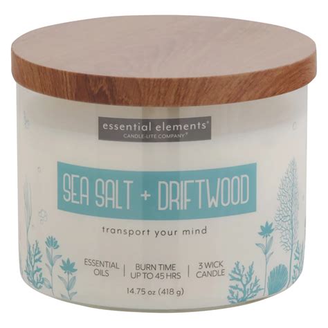 Essential Elements Sea Salt Driftwood Scented 3 Wick Candle Shop