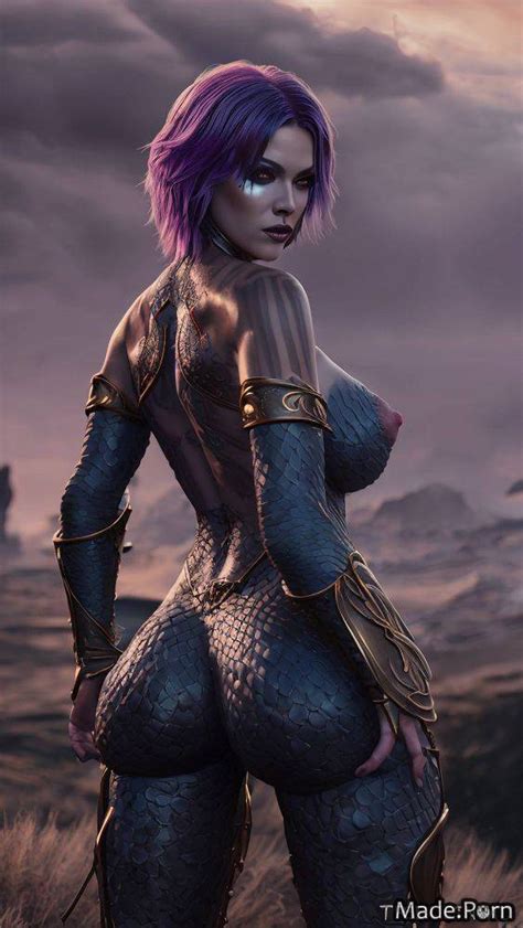 Dragon Scales Big Hips Bodypaint Nipples Northern Lights Huge Boobs Big Tits AI Porn