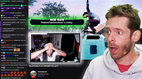 Nine Club Raided Twitch Streamer Playing Skater Xl Best Reaction Ever