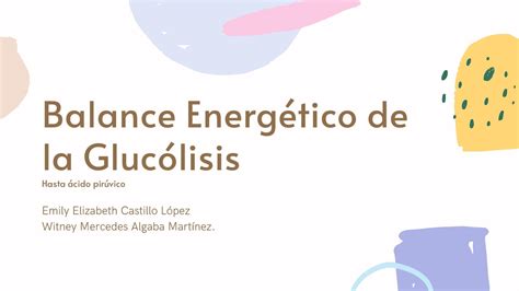 Calam O Balance Energ Tico De La Gluc Lisis