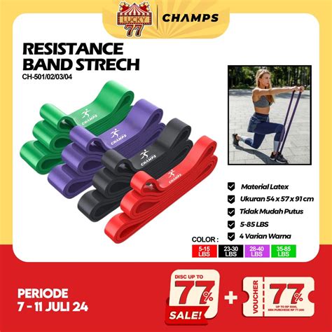 Jual Champs Resistance Band Loop Bands Tali Karet Elastis Fitness Yoga