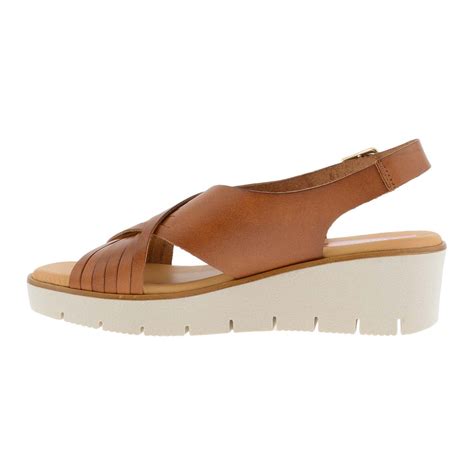 Sandalias cuña tiras cruzadas piel lisa cuero Paula Alonso Tienda