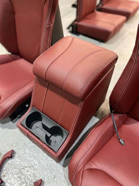 Recaromuirinter Burgundy Red 6 Seat Leather Interior Heated Recaro Front Seats 500w Sub