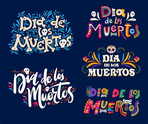 Premium Vector Dia De Los Muertos Mexican Holiday Lettering Text