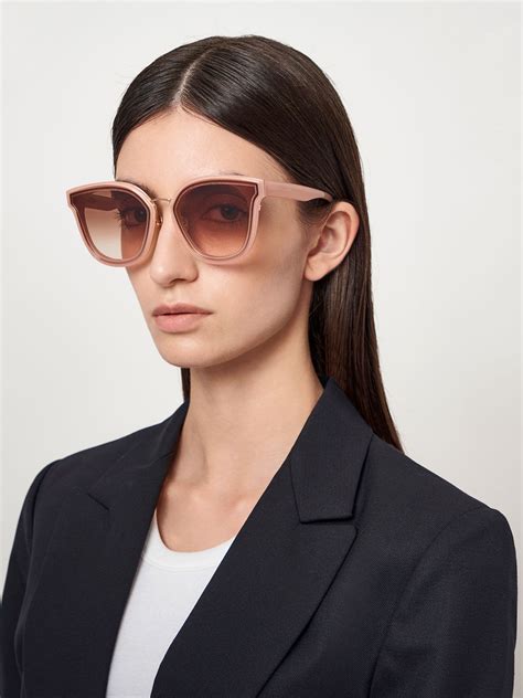 Pink Gold Trim Rectangular Sunglasses Charles And Keith Kh