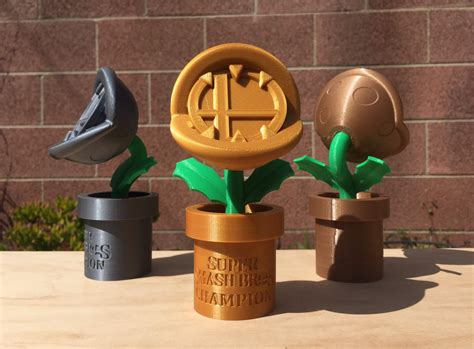 STL File Super Smash Bros Piranha Plant Trophy 3D Printable Model To