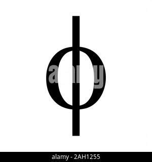 Lettre Grecque Phi Phi Ic Ne Symbole Dans Le Grec Ancien Cadre Vector