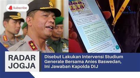 Disebut Lakukan Intervensi Studium Generale Bersama Anies Baswedan Ini