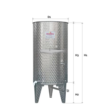 Serbatoio Inox L Fondo Conico Galleggiante Ad Aria Vino