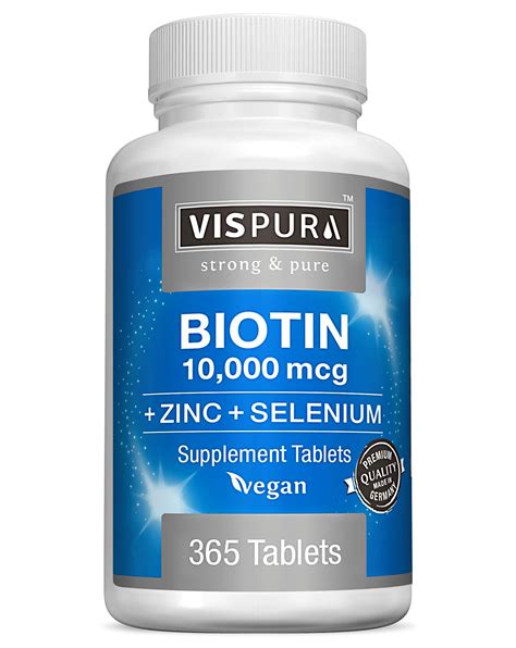 Buy Biotin 10000 Mcg Zinc Selenium Pure Vegan Extra Strong