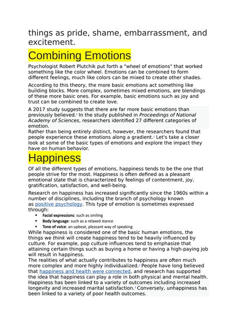 Solution The 6 Types Of Basic Emotions And Their Effect On Human